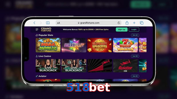Main screen of 518Bet ios page for PK players